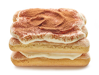 Image showing Tiramisu cake on white background