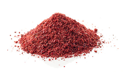 Image showing heap of dried cranberry powder