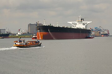 Image showing Oil Tanker Ship in Rotterdam