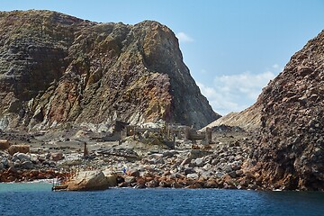 Image showing Old collapsed ruins, White Island Sulfur Mine