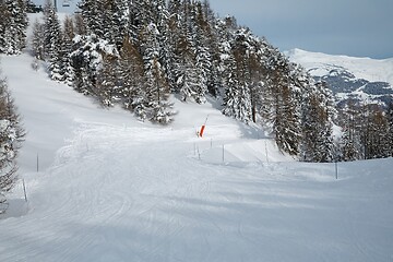 Image showing Skiing slopes from the top