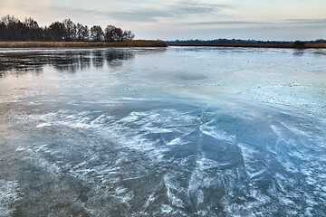 Image showing Frozen lake ice surface
