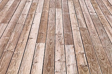 Image showing Wood deck lumber