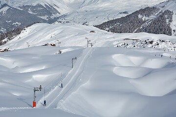 Image showing Skiing slopes in the Alps