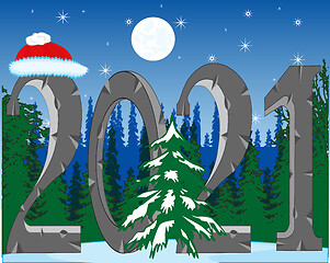 Image showing Colorful decorative winter background of the holiday new year