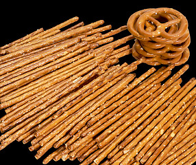 Image showing salt sticks and pretzels