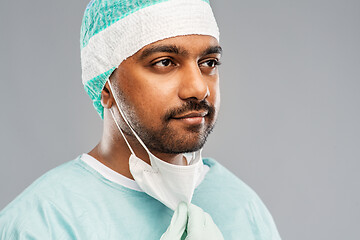 Image showing face of doctor or surgeon with protective mask