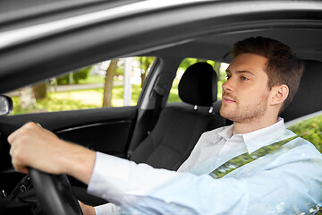 Image showing man or driver driving car in summer
