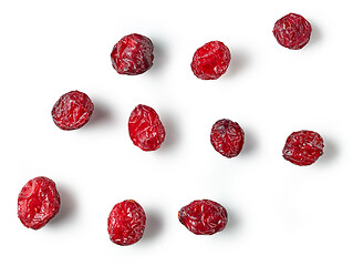 Image showing dried cranberries on white background