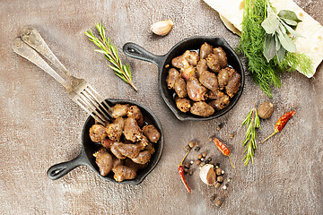 Image showing fried chicken hearts