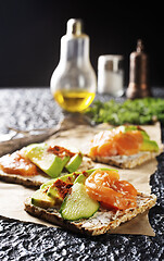 Image showing toasts withy salmon