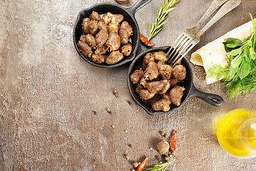 Image showing fried chicken hearts