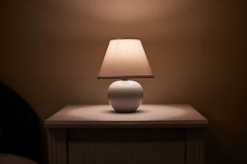 Image showing Lamp on a nightstand