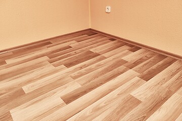 Image showing Parquet floor interior empty room corner