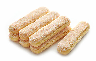 Image showing Ladyfinger cookies on white background