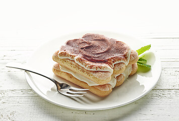 Image showing plate of Tiramisu dessert