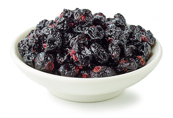 Image showing bowl of dried blackcurrant berries