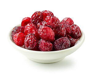 Image showing bowl of dried cranberries