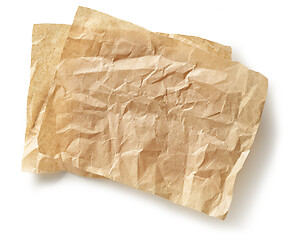 Image showing crumpled brown baking paper sheets