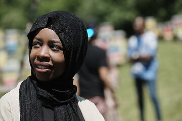 Image showing african muslim business woman portrait