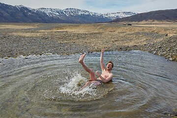 Image showing Cold wild bath in Iceland