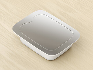 Image showing Plastic food container with silver lid