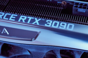 Image showing Geforce RTX 3090 Nvidia GPU graphics card detail