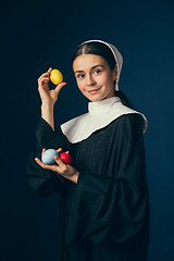 Image showing Medieval young woman as a nun