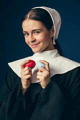 Image showing Medieval young woman as a nun