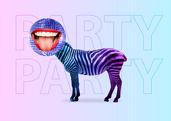 Image showing Everybody need party. Modern design. Contemporary art collage.
