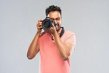 Image showing indian man or photographer with digital camera