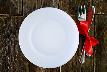 Image showing fork and knife on a table