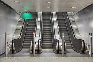 Image showing Escalator and stairs at a metro station