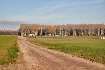 Image showing Agircutural field with dirt road