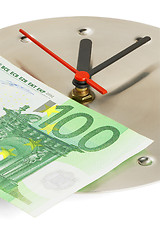 Image showing clock and euro bills