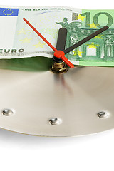 Image showing clock and euro bills