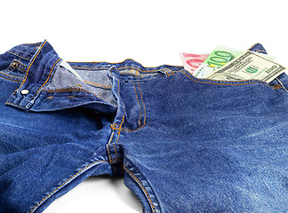 Image showing bluejeans and money