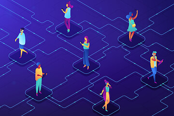 Image showing Social network concept vector isometric illustration.