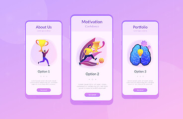 Image showing Confidence and winning concept app interface template.