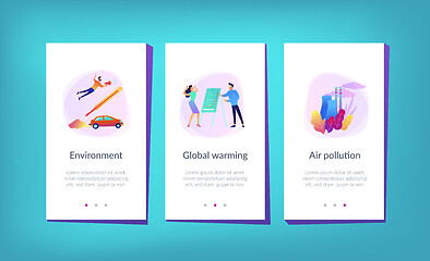 Image showing Global warming app interface template.