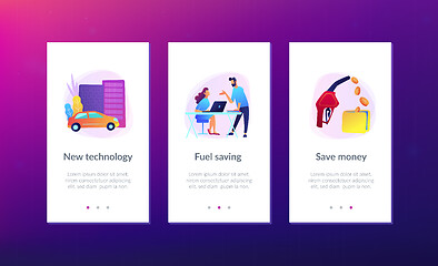 Image showing Fuel saving and gas mileage UI UX app interface template.