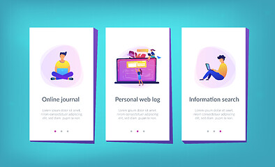 Image showing Bloging app interface template.