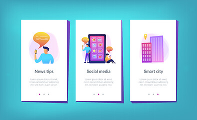 Image showing Social media and news tips app interface template.