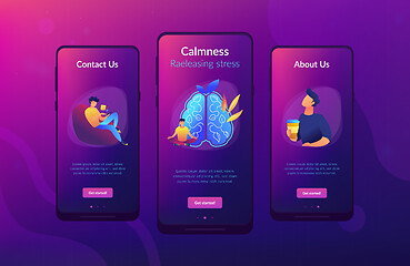 Image showing Calmness and releasing stress concept app interface template.