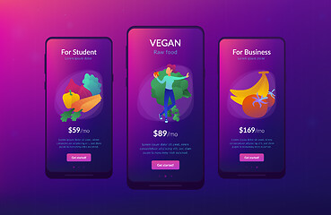 Image showing Vegan raw food app interface template.