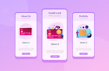 Image showing Credit card app interface template.