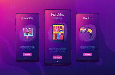 Image showing E-library app interface template.