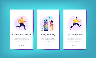 Image showing Body positive app interface template.