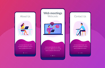 Image showing Online webinar app interface template.