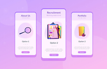 Image showing Job interview app interface template.